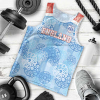Custom World Football 2026 England Men Tank Top Three Lions and Tudor Rose Pattern