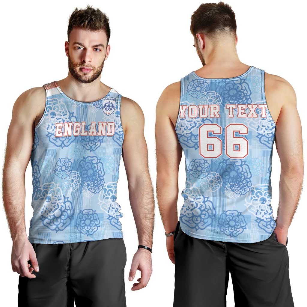 Custom World Football 2026 England Men Tank Top Three Lions and Tudor Rose Pattern