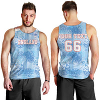Custom World Football 2026 England Men Tank Top Three Lions and Tudor Rose Pattern
