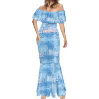 Custom World Football 2026 England Mermaid Dress Three Lions and Tudor Rose Pattern