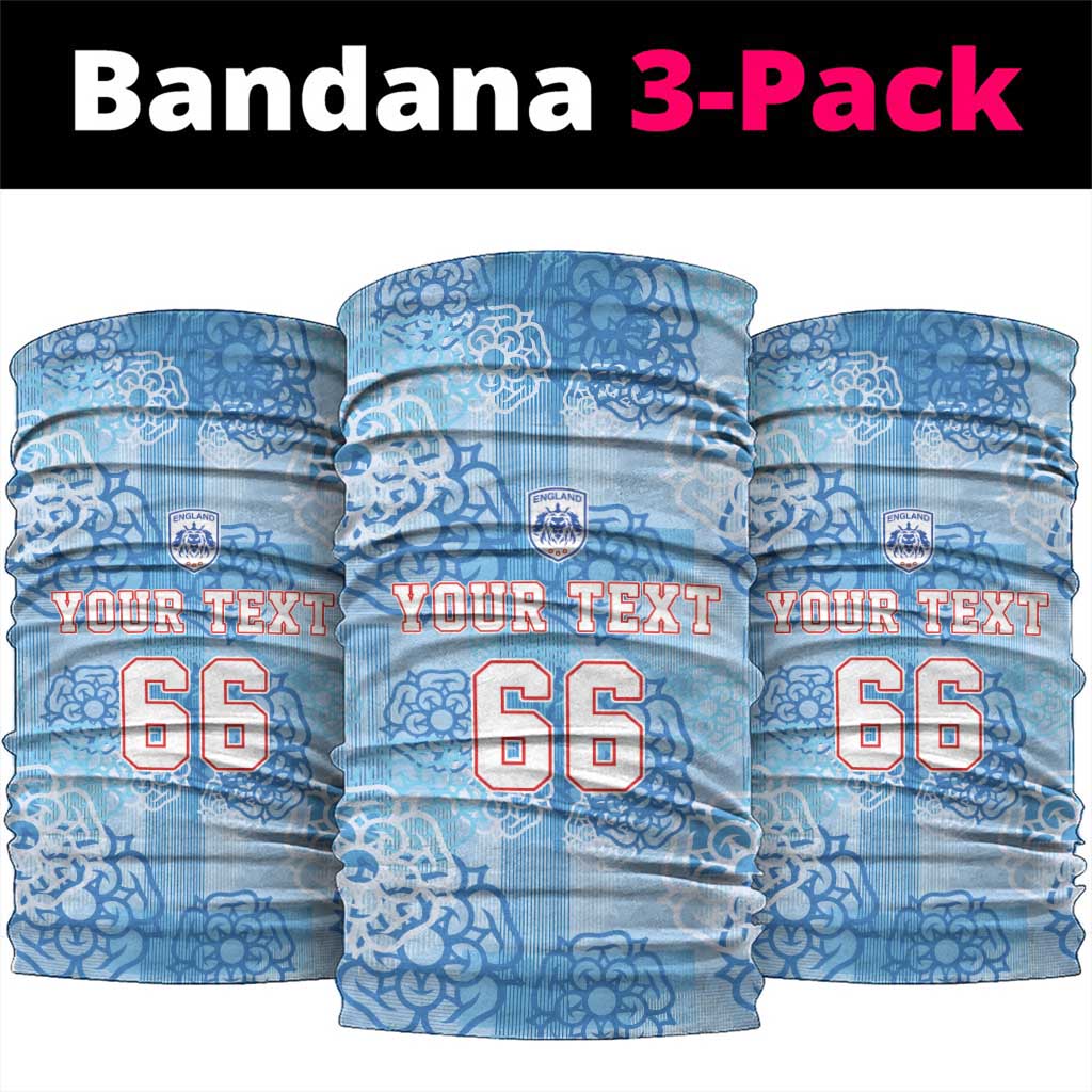 Custom World Football 2026 England Neck Gaiter Three Lions and Tudor Rose Pattern