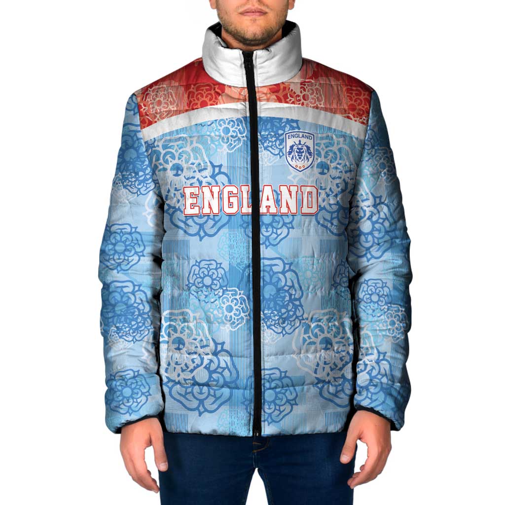 Custom World Football 2026 England Padded Jacket Three Lions and Tudor Rose Pattern