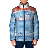 Custom World Football 2026 England Padded Jacket Three Lions and Tudor Rose Pattern