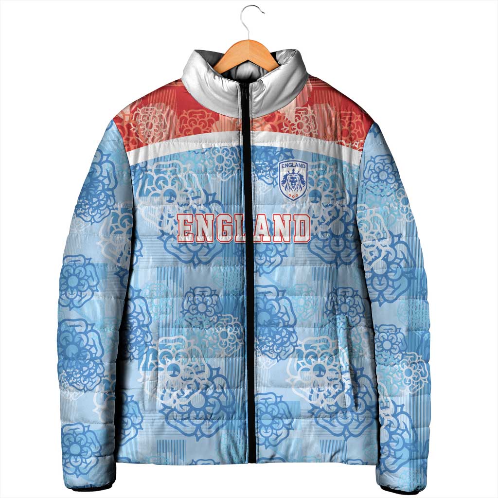 Custom World Football 2026 England Padded Jacket Three Lions and Tudor Rose Pattern