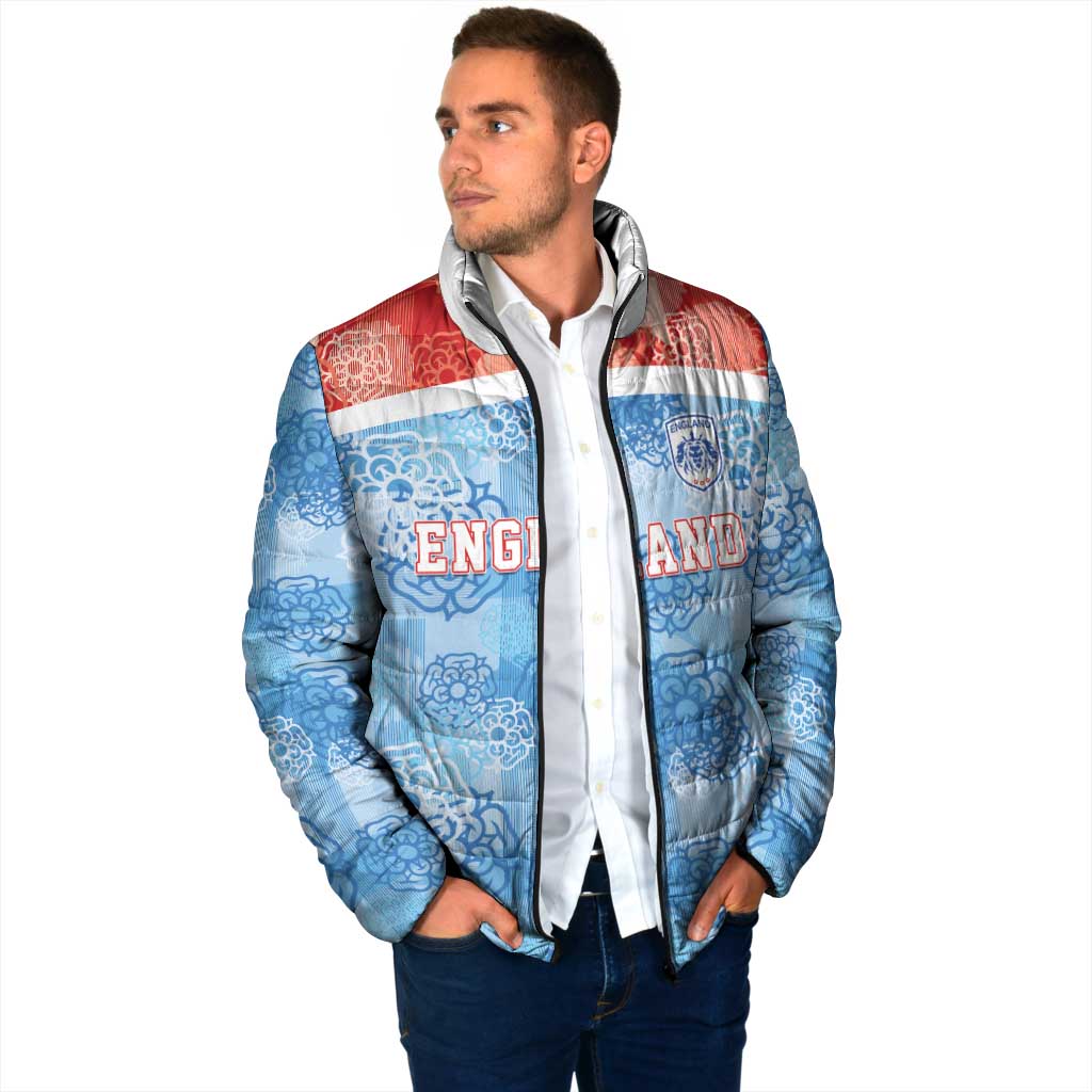 Custom World Football 2026 England Padded Jacket Three Lions and Tudor Rose Pattern