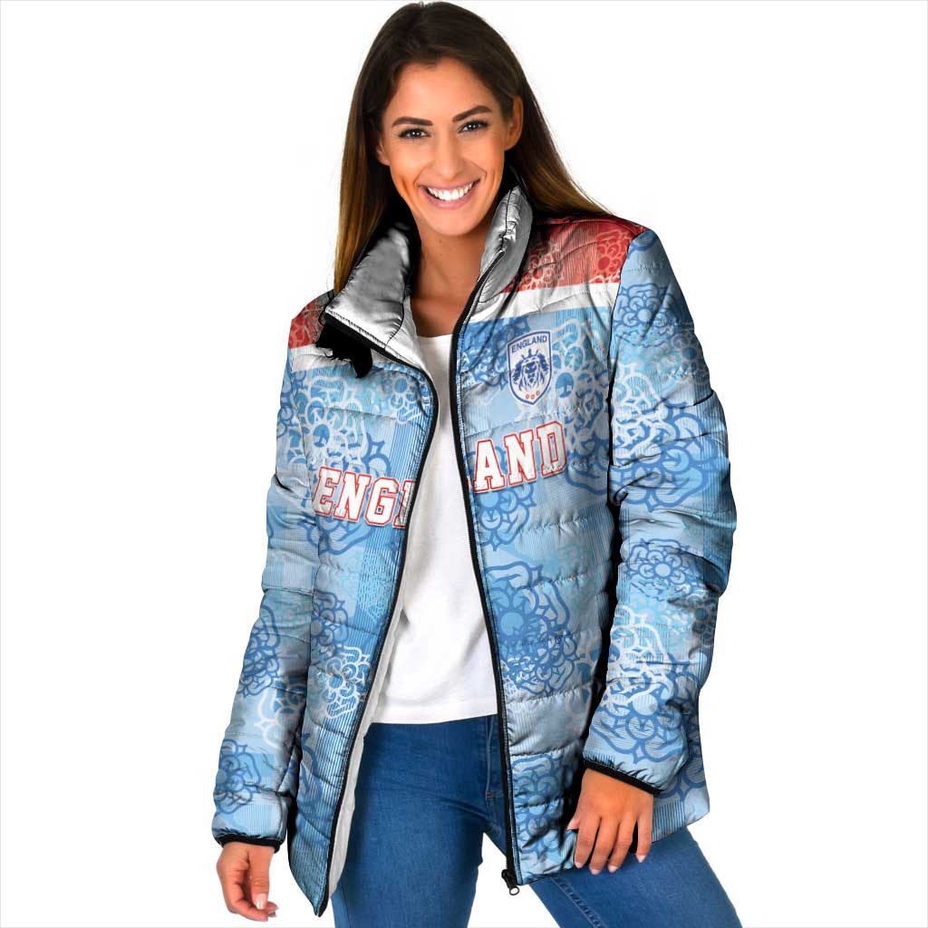 Custom World Football 2026 England Padded Jacket Three Lions and Tudor Rose Pattern