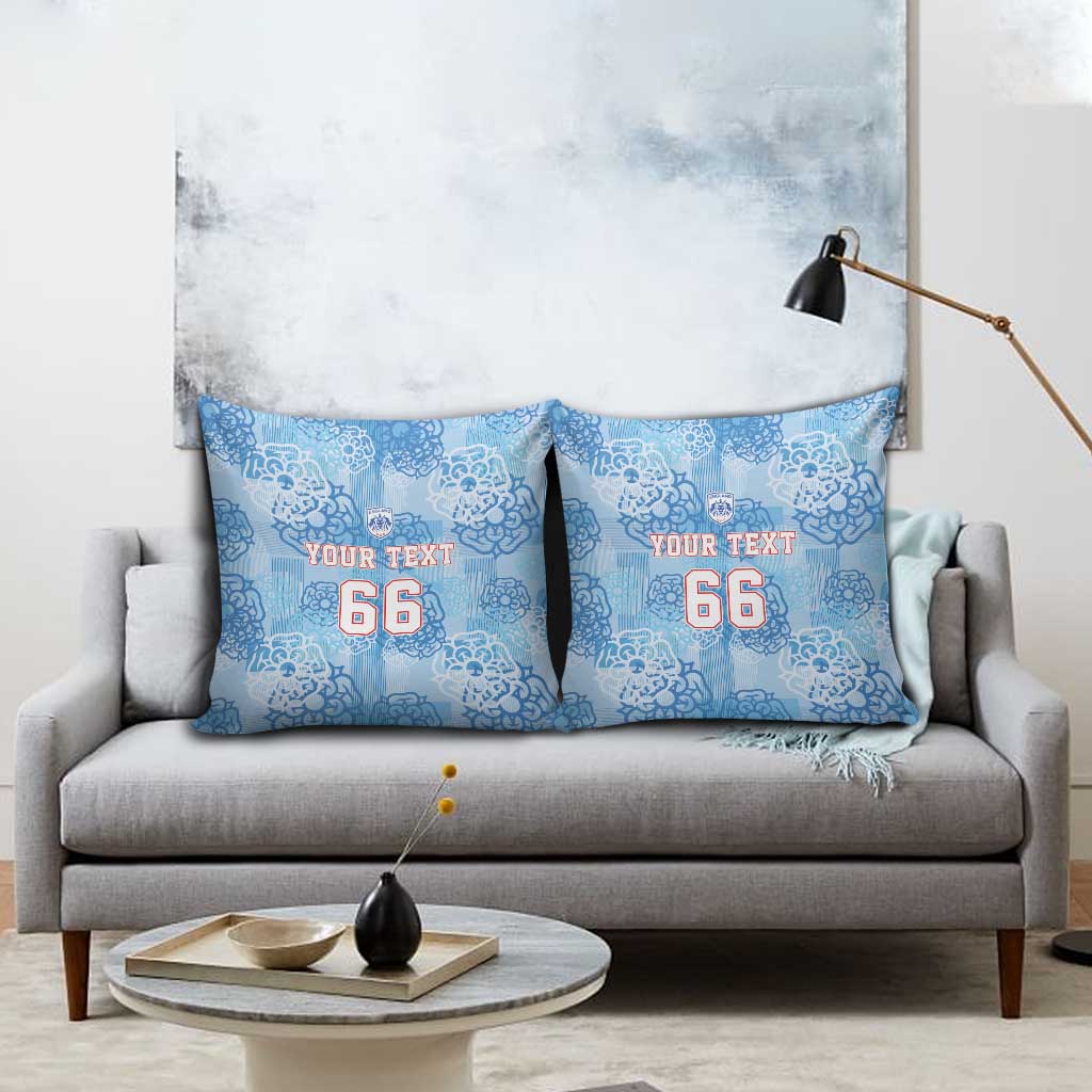 Custom World Football 2026 England Pillow Cover Three Lions and Tudor Rose Pattern