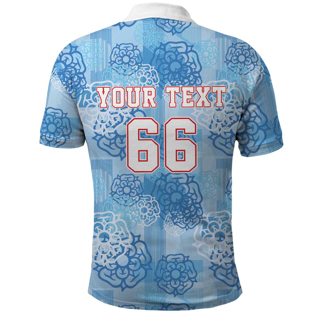 Custom World Football 2026 England Polo Shirt Three Lions and Tudor Rose Pattern