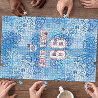 Custom World Football 2026 England Puzzle Three Lions and Tudor Rose Pattern