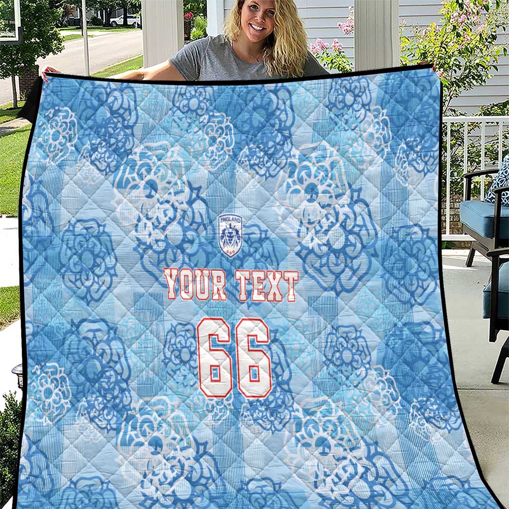 Custom World Football 2026 England Quilt Three Lions and Tudor Rose Pattern