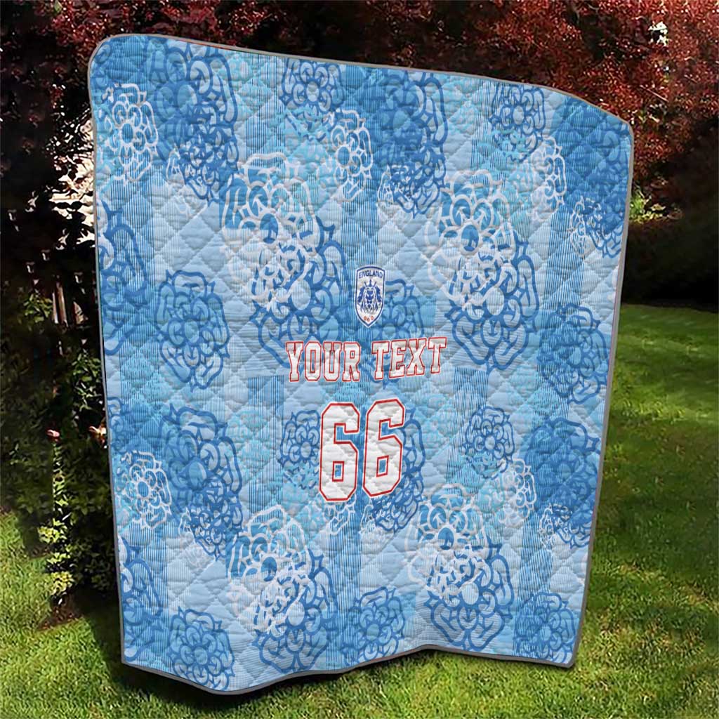 Custom World Football 2026 England Quilt Three Lions and Tudor Rose Pattern