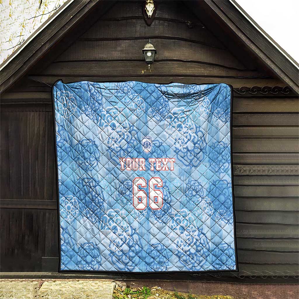 Custom World Football 2026 England Quilt Three Lions and Tudor Rose Pattern