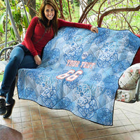 Custom World Football 2026 England Quilt Three Lions and Tudor Rose Pattern