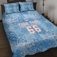 Custom World Football 2026 England Quilt Bed Set Three Lions and Tudor Rose Pattern