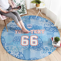 Custom World Football 2026 England Round Carpet Three Lions and Tudor Rose Pattern