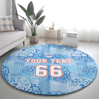 Custom World Football 2026 England Round Carpet Three Lions and Tudor Rose Pattern