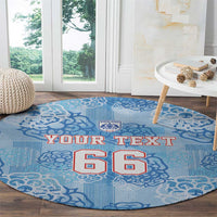 Custom World Football 2026 England Round Carpet Three Lions and Tudor Rose Pattern