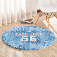 Custom World Football 2026 England Round Carpet Three Lions and Tudor Rose Pattern
