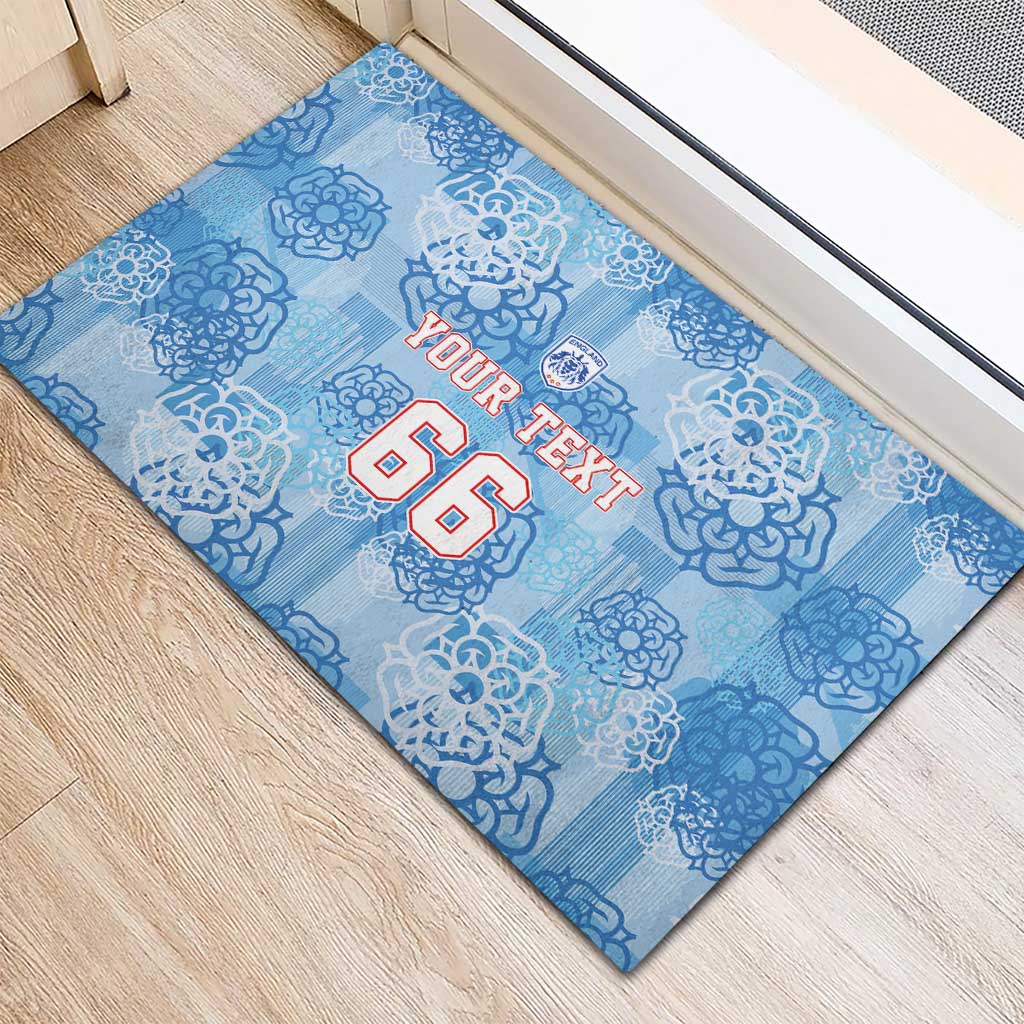 Custom World Football 2026 England Rubber Doormat Three Lions and Tudor Rose Pattern