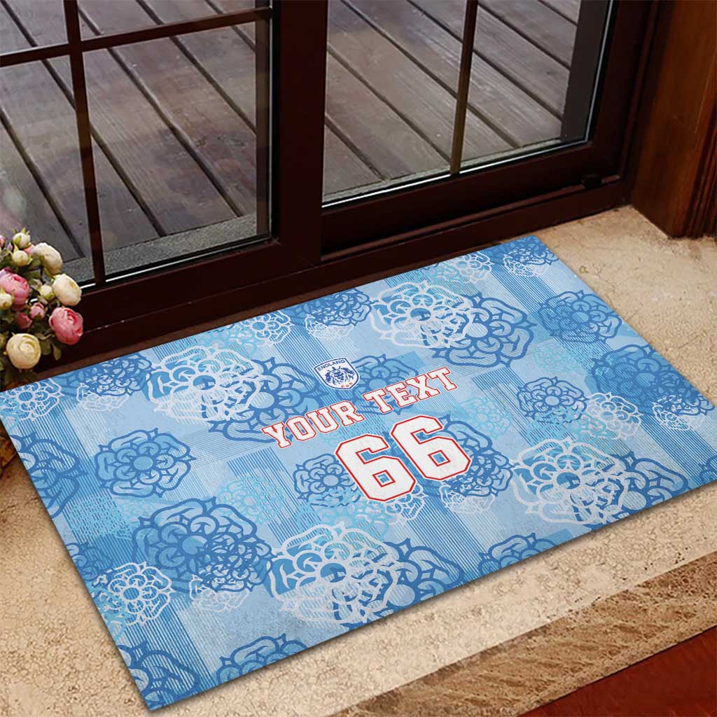 Custom World Football 2026 England Rubber Doormat Three Lions and Tudor Rose Pattern