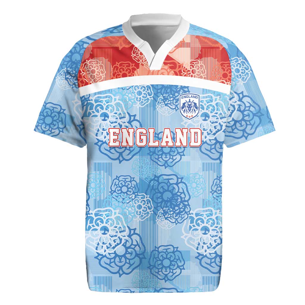 Custom World Football 2026 England Rugby Jersey Three Lions and Tudor Rose Pattern