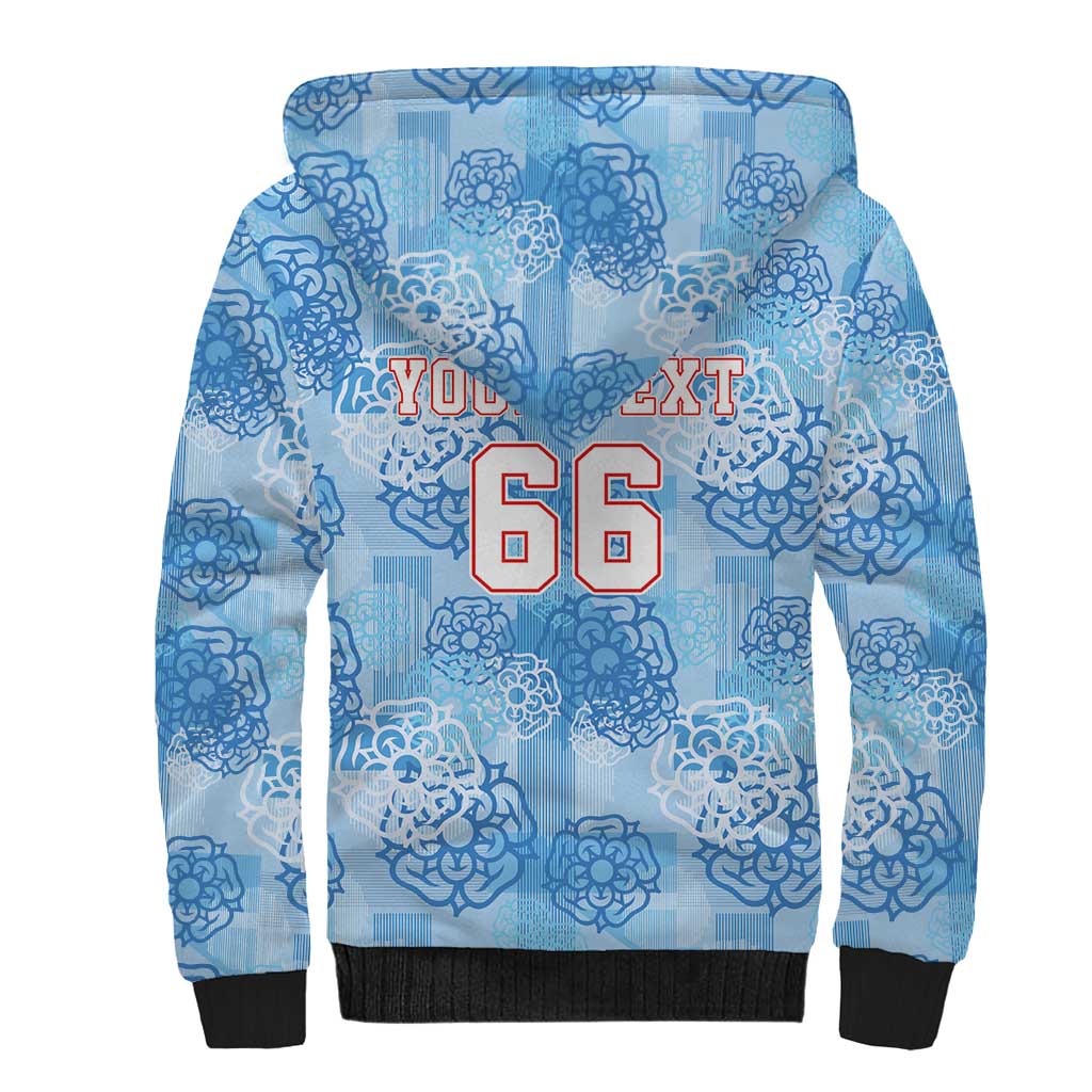 Custom World Football 2026 England Sherpa Hoodie Three Lions and Tudor Rose Pattern