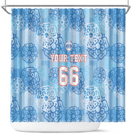 Custom World Football 2026 England Shower Curtain Three Lions and Tudor Rose Pattern