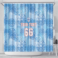 Custom World Football 2026 England Shower Curtain Three Lions and Tudor Rose Pattern