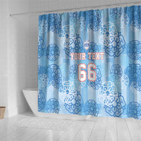 Custom World Football 2026 England Shower Curtain Three Lions and Tudor Rose Pattern