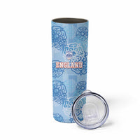 Custom World Football 2026 England Skinny Tumbler Three Lions and Tudor Rose Pattern