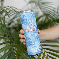 Custom World Football 2026 England Skinny Tumbler Three Lions and Tudor Rose Pattern