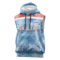 Custom World Football 2026 England Sleeveless Hoodie Three Lions and Tudor Rose Pattern