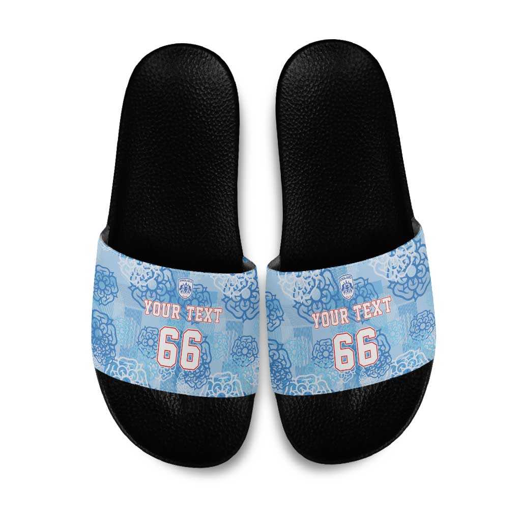 Custom World Football 2026 England Slide Sandals Three Lions and Tudor Rose Pattern