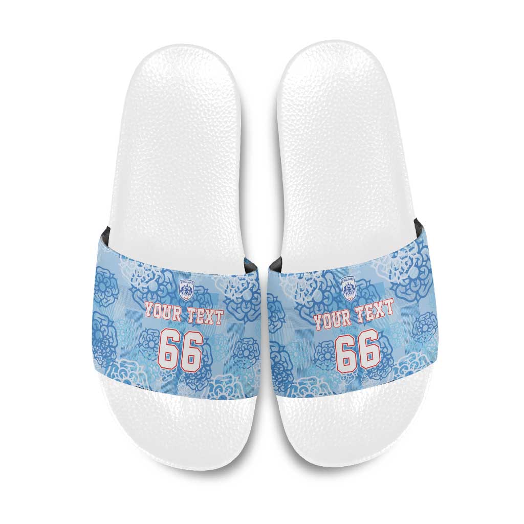 Custom World Football 2026 England Slide Sandals Three Lions and Tudor Rose Pattern