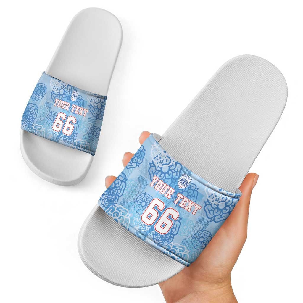 Custom World Football 2026 England Slide Sandals Three Lions and Tudor Rose Pattern