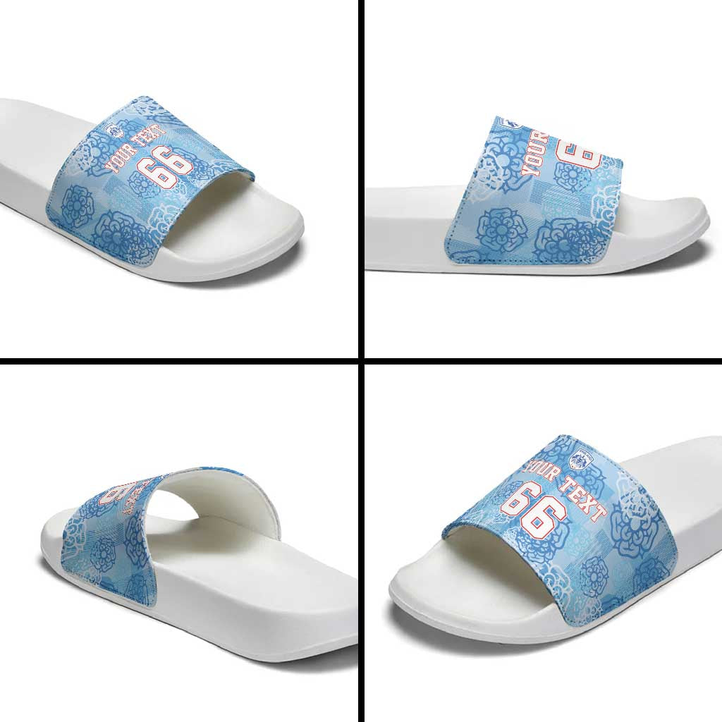 Custom World Football 2026 England Slide Sandals Three Lions and Tudor Rose Pattern