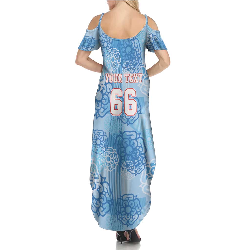 Custom World Football 2026 England Summer Maxi Dress Three Lions and Tudor Rose Pattern