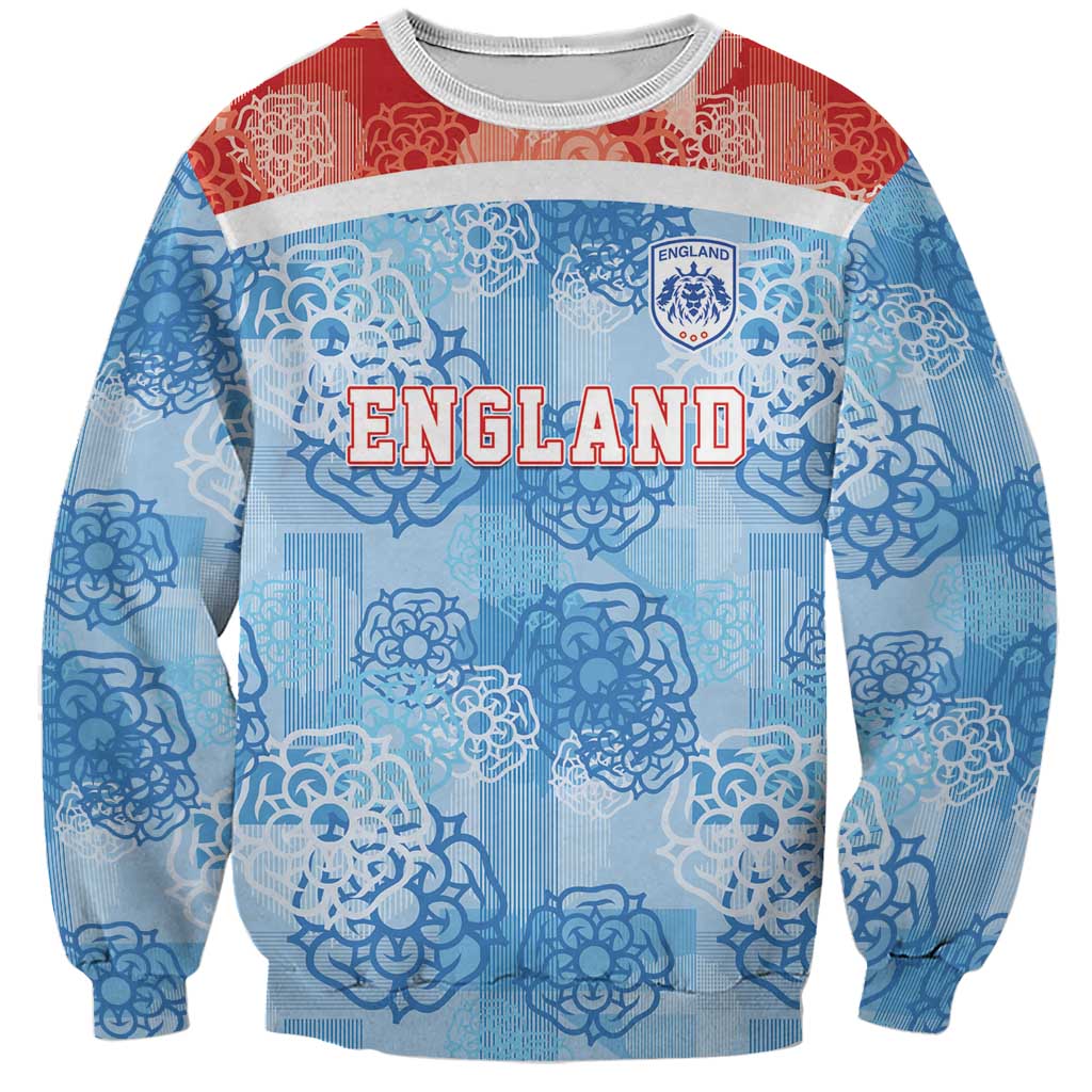 Custom World Football 2026 England Sweatshirt Three Lions and Tudor Rose Pattern