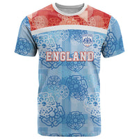 Custom World Football 2026 England T Shirt Three Lions and Tudor Rose Pattern