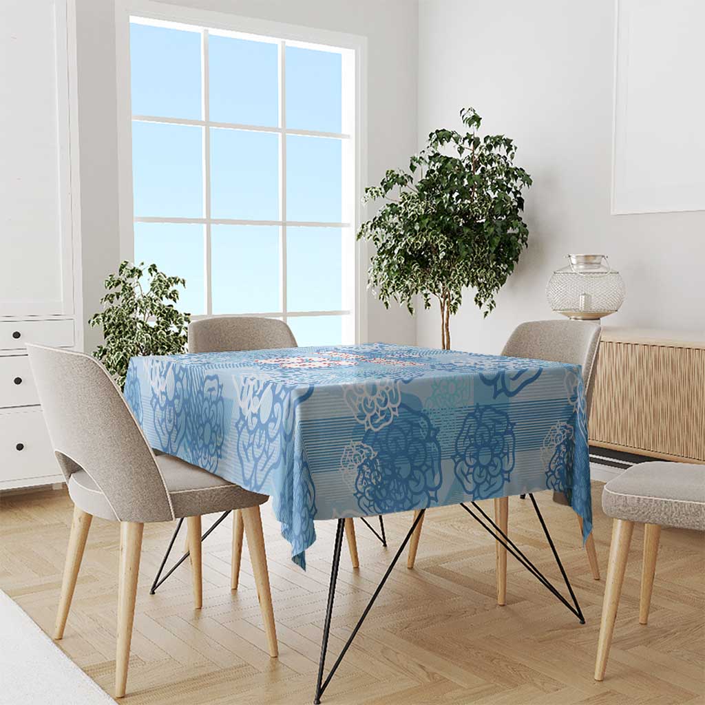 Custom World Football 2026 England Tablecloth Three Lions and Tudor Rose Pattern