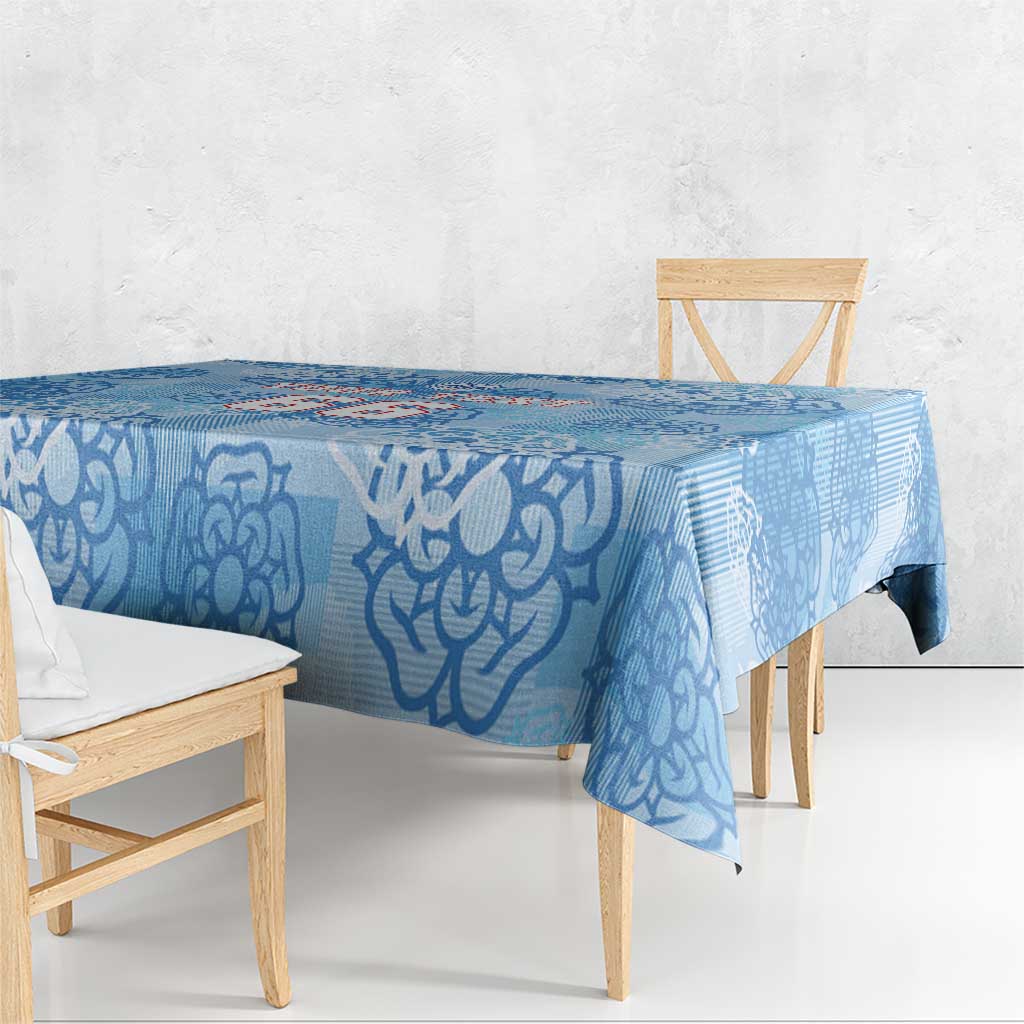 Custom World Football 2026 England Tablecloth Three Lions and Tudor Rose Pattern