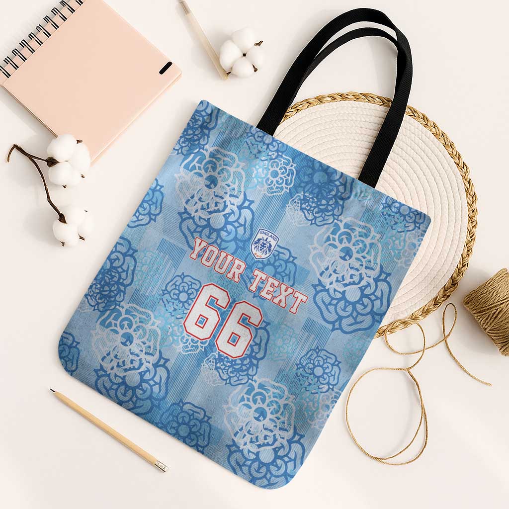 Custom World Football 2026 England Tote Bag Three Lions and Tudor Rose Pattern