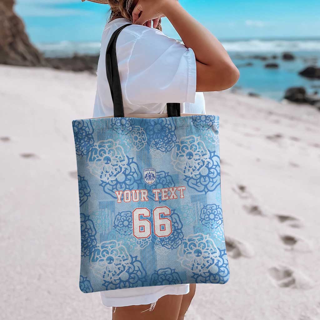 Custom World Football 2026 England Tote Bag Three Lions and Tudor Rose Pattern