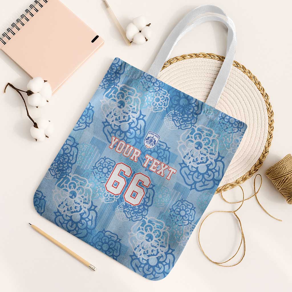 Custom World Football 2026 England Tote Bag Three Lions and Tudor Rose Pattern