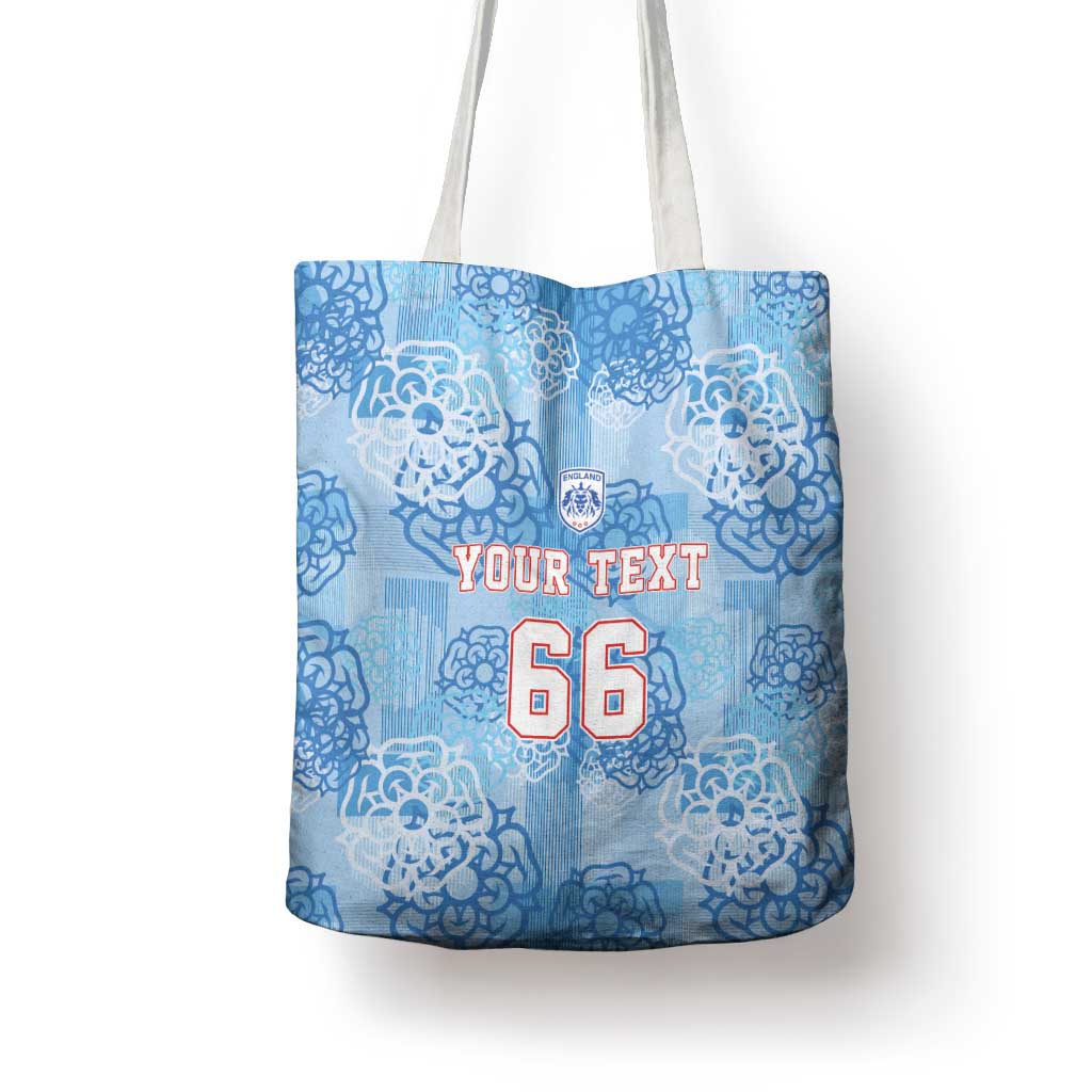 Custom World Football 2026 England Tote Bag Three Lions and Tudor Rose Pattern