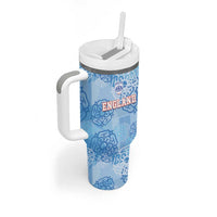 Custom World Football 2026 England Tumbler With Handle Three Lions and Tudor Rose Pattern