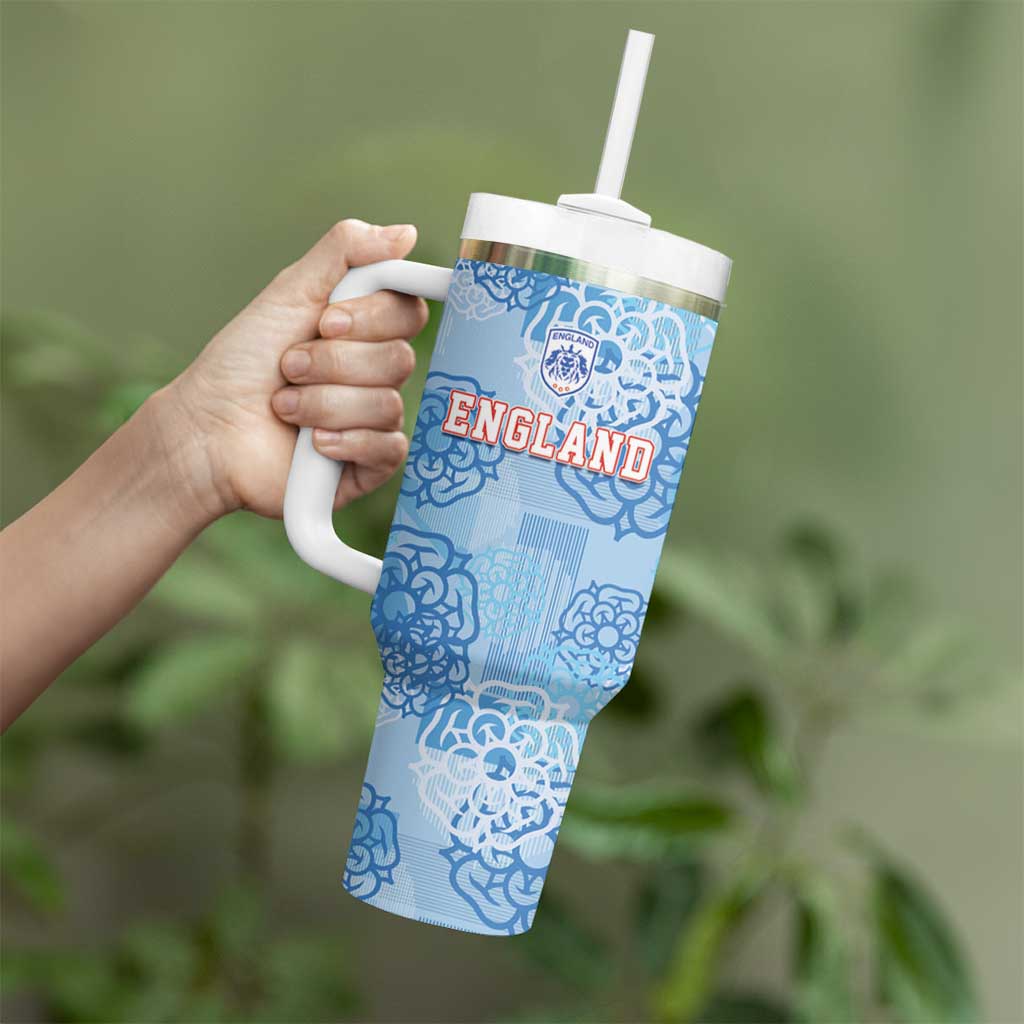Custom World Football 2026 England Tumbler With Handle Three Lions and Tudor Rose Pattern