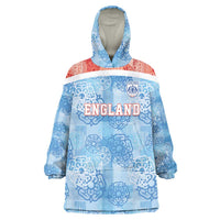 Custom World Football 2026 England Wearable Blanket Hoodie Three Lions and Tudor Rose Pattern