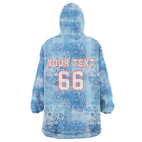 Custom World Football 2026 England Wearable Blanket Hoodie Three Lions and Tudor Rose Pattern