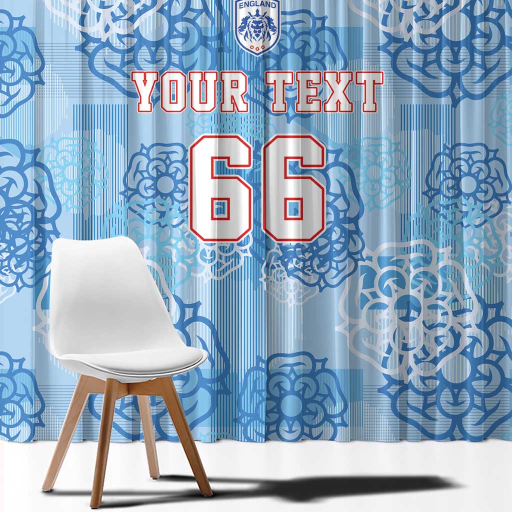 Custom World Football 2026 England Window Curtain Three Lions and Tudor Rose Pattern